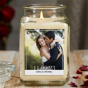 Our Wedding Photo Personalized 18 oz. Vanilla Candle Jar - 21920-18VB