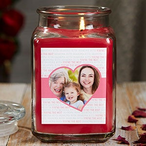 Love You This Much Personalized 18 oz. Cinnamon Spice Photo Candle Jar - 21924-18CS