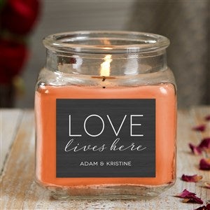 Love Lives Here Personalized 10 oz. Pumpkin Spice Candle Jar - 21926-10WC