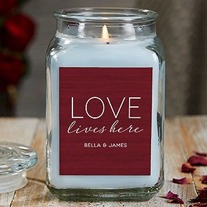 Love Lives Here 18 oz Crystal Waters Scented Candle Jar - 21926-18CW