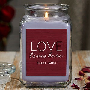 Love Lives Here 18 oz Lilac Scented Candle Jar - 21926-18LM