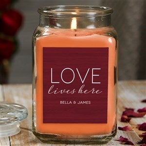 Love Lives Here Personalized 18 oz. Pumpkin Spice Candle Jar - 21926-18WC
