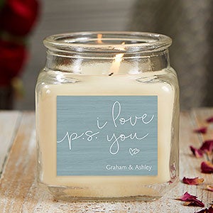 P.S. I Love You Personalized 10 oz. Vanilla Candle Jar - 21927-10VB