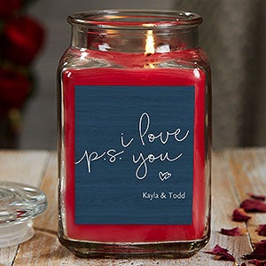 P.S. I Love You Personalized 18 oz. Cinnamon Spice Candle Jar - 21927-18CS