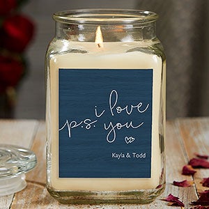 P.S. I Love You Personalized 18 oz. Vanilla Candle Jar - 21927-18VB