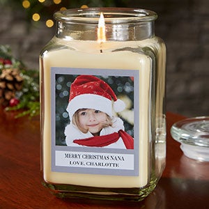 Holiday Photo Personalized 18 oz. Vanilla Bean Candle Jar - 21928-18VB