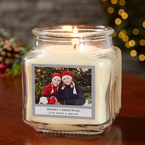 Holiday Photo Personalized 10 oz. Vanilla Bean Candle Jar - 21928-10VB