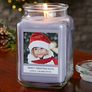 Holiday Photo Personalized 18 oz. Lilac Scented Candle Jar - 21928-18LM