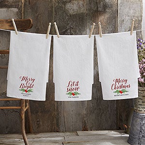 Nostalgic Noel Personalized Flour Sack Towel - 21932