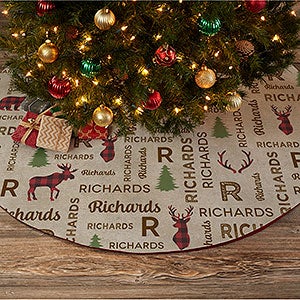 Cozy Cabin Personalized Christmas Tree Skirt - 21939
