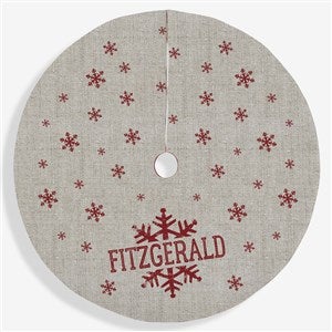 Stamped Snowflake Personalized Christmas Tree Skirt - 21942