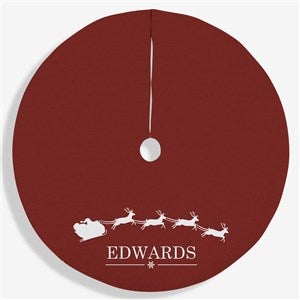Santa Sleigh Personalized Christmas Tree Skirt - 21945