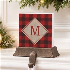 Cozy Cabin Personalized Buffalo Check Stocking Holder - 21950