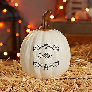 Halloween Vines Personalized Pumpkins - Small Cream - 21960-SC