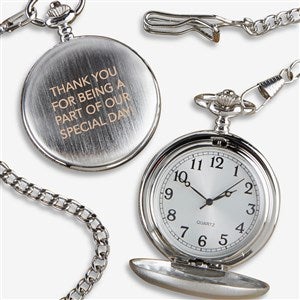 Modern Groomsman Engraved Silver Pocket Watch - 21989