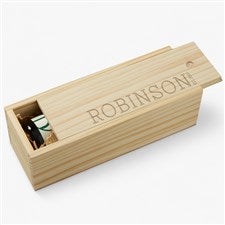 Family Name Established Engraved Wood Wine Box - 21999