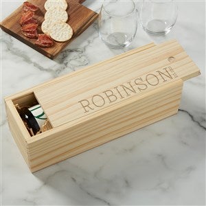 Family Name Established Engraved Wood Wine Box - 21999