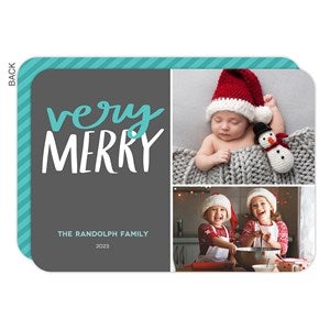 Very Merry Holiday Card - 2 Photo-Premium - 22003-2-P