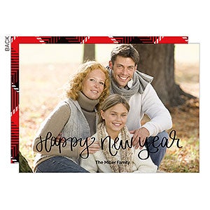 Hand Lettered Happy New Year Holiday Card - 22052