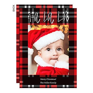 Fa La La Plaid Holiday Card-Premium - 22053-P