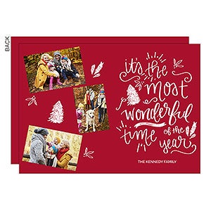 It's The Most Wonderful Time Photo Holiday Card - 3 Photo - 22064-3