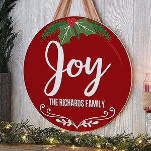 Joy Ornament Round Wood Wall Sign - 22078-J