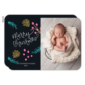 Neon Chalkboard Christmas Card - 1 Photo-Premium - 22093-1-P