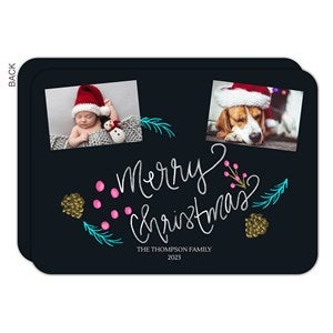 Neon Chalkboard Christmas Card - 2 Photo-Premium - 22093-2-P