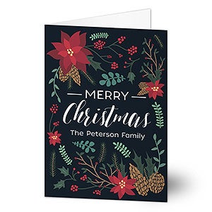 Poinsettia Motif Christmas Card - 22110