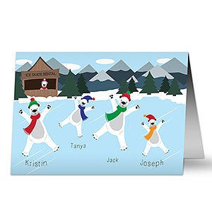 Skating Polar Bears Holiday Card-Premium - 22111-P