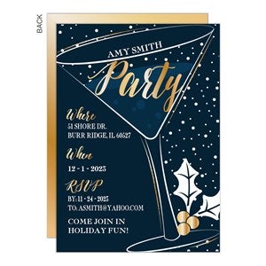 Holiday Party Glass Invitation-Premium - 22117-P