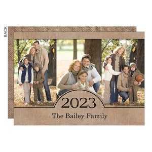 Burlap Holiday Card - 22118