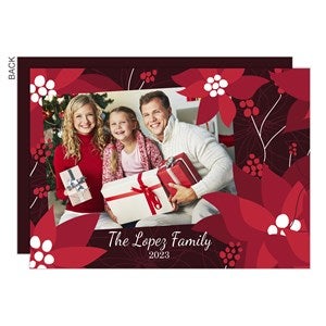 Red Poinsettias Holiday Card - 22121