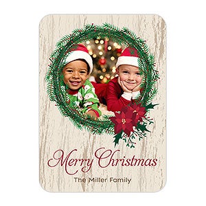 Tree and Wreath Christmas Photo Card-Premium - 22124-P