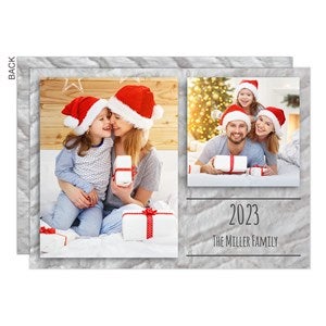Simply Gray Holiday Card  - 2 Photo-Premium - 22126-2-P