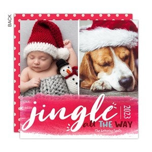 Jingle All the Way Watercolor Holiday Card - 22138