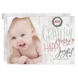 Grateful, Merry Holiday Photo Card-Premium - 22141-P