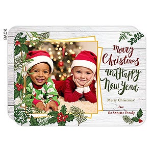 Merry Christmas Botanical Holiday Photo Card - 22146