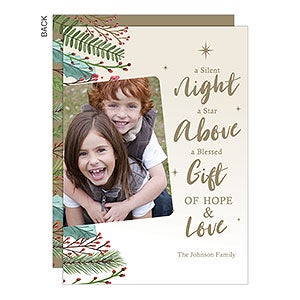 Silent Night Holiday Photo Card - 22153