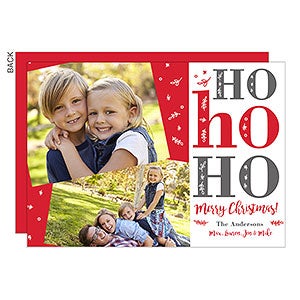 Ho Ho Ho Holiday Photo Card-Premium - 22154-P