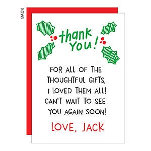 Handwritten Holiday Thank You Card - 22185