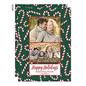 Candy Canes Holiday Photo Card-2 Photo-Premium - 22191-2-P