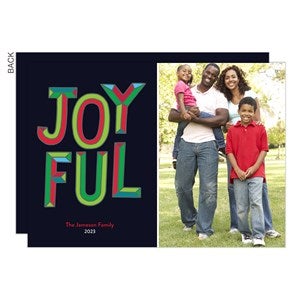Joyful Block Letters Holiday Card - 22192