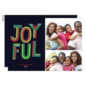 Joyful Block Letters Holiday Card - 2 Photos-Premium - 22192-2-P