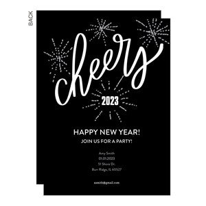 Cheers to a New Year Party Invitation-Premium - 22200-P