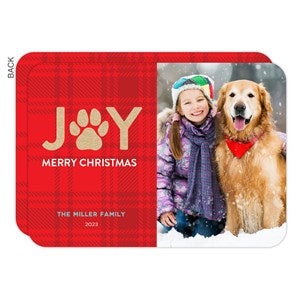 Joy Pawprint Photo Holiday Card - 22213