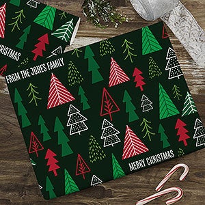 Christmas Trees Personalized Wrapping Paper Roll - 18ft Roll - 22221-L