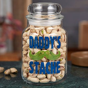 His Stache Personalized Glass Treat Jar - 22233