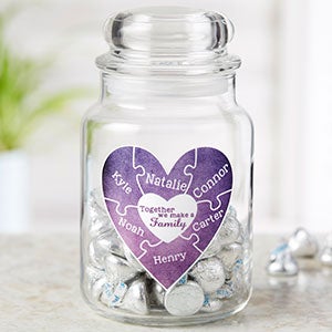 Together We Make A Family Personalized Glass Candy Jar - 22234