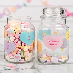 Conversation Hearts Personalized Candy Jar - 22238